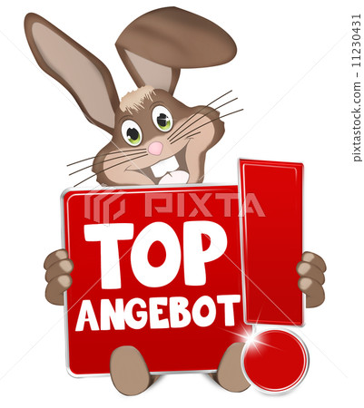 Easter Buny red sign with exclamation mark 11230431