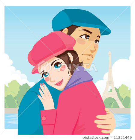 Lovers Hug Eiffel Tower Lovers Hug Eiffel Tower 11231449