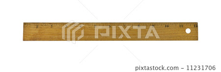A wood ruler isolated over a white background A wood ruler isolated over a white background 11231706