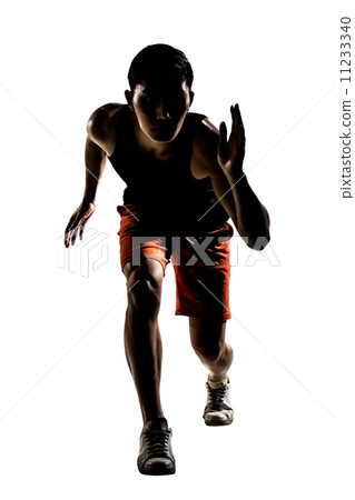 Silhouette of young Asian athlete running Silhouette of young Asian athlete running 11233340