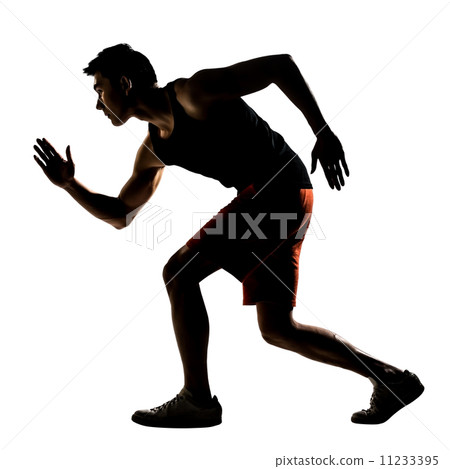 Asian athlete running 11233395