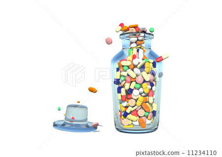 Medicine overflowing from the bottle 11234110