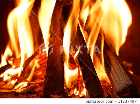 firewood burning in fire firewood burning in fire 11237497