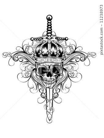 Skull in crown and sword Skull in crown and sword 11238973
