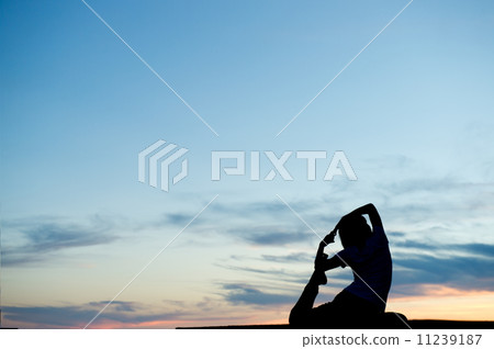 女性的瑜伽剪影 女性的瑜伽剪影 11239187