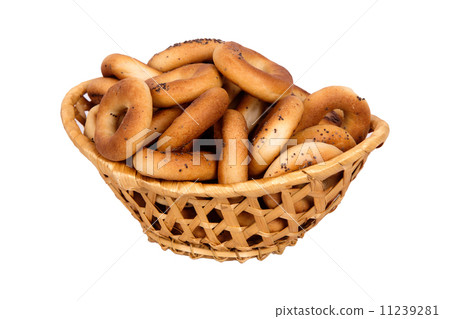 basket with dry bread-ring basket with dry bread-ring 11239281