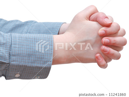 side view of clenched hands - hand gesture side view of clenched hands - hand gesture 11241860
