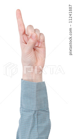 attention with forefinger - hand gesture 11241887