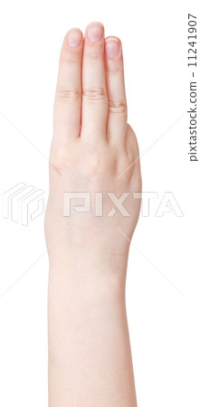 three fingers counting - hand gesture three fingers counting - hand gesture 11241907