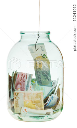 get out saving euro money from glass jar 11241912