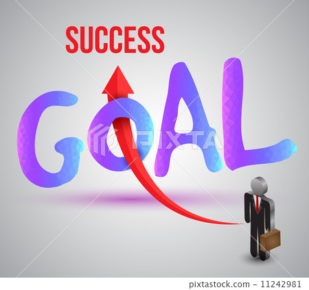 Goal to success with business man icons Goal to success with business man icons 11242981