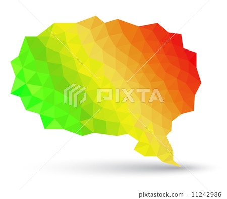 Abstract geometric speech bubble with triangular polygons. 11242986