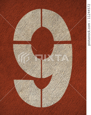Numbers on red running track 11244572