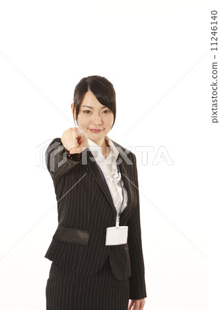 Businesswoman pointing your finger Businesswoman pointing your finger 11246140