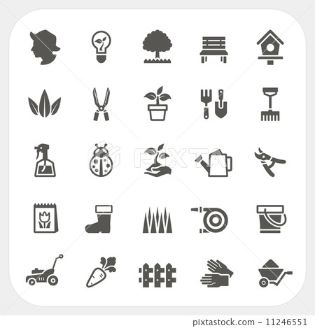 Gardening icons set 11246551