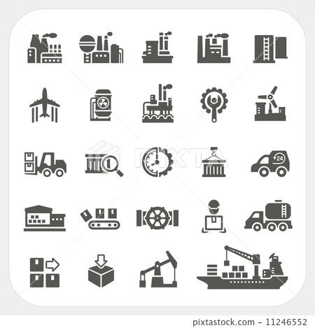 Industry icons set 11246552