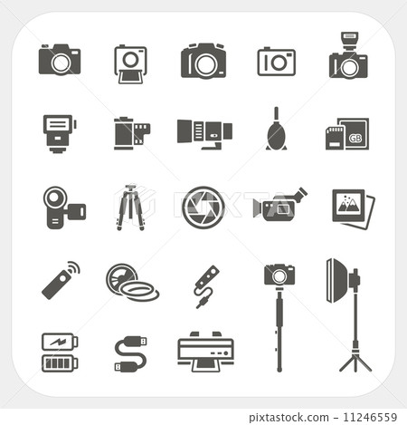 Camera icons and Camera Accessories icons set Camera icons and Camera Accessories icons set 11246559