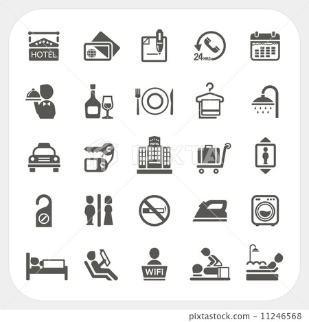 Hotel and Hotel Services icons set 11246568