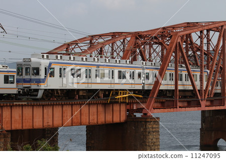 Nankai Train and Kinokawa Rail Bridge 11247095