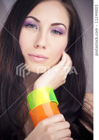 beautiful girl with colorful bangle 11249803