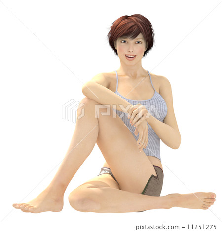 少婦坐地板真正的3DCG例證材料 少婦坐地板真正的3DCG例證材料 11251275