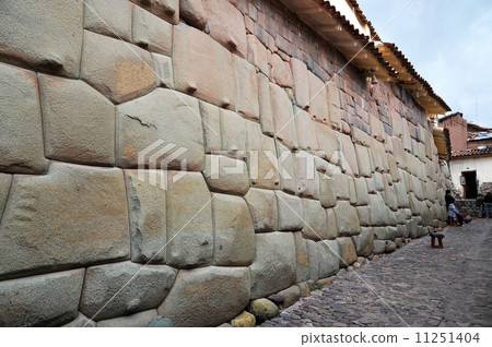Peruvian stone wall of Peru Cuzco Inca 11251404