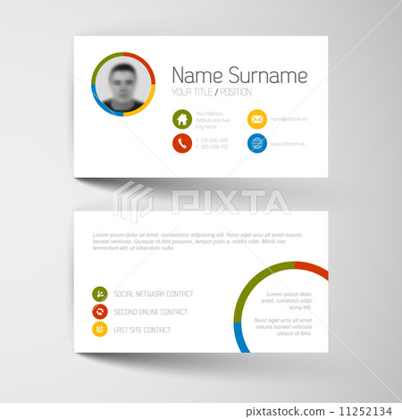 Modern business card template with flat user interface Modern business card template with flat user interface 11252134