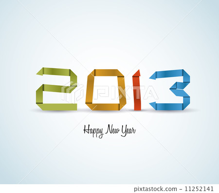 Paper Happy New Year 2013 vector card Paper Happy New Year 2013 vector card 11252141