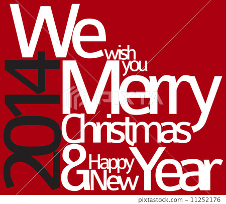 Abstract vector red typography Christmas card 11252176