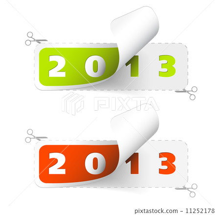 Vector 2012 / 2013 new year stickers Vector 2012 / 2013 new year stickers 11252178