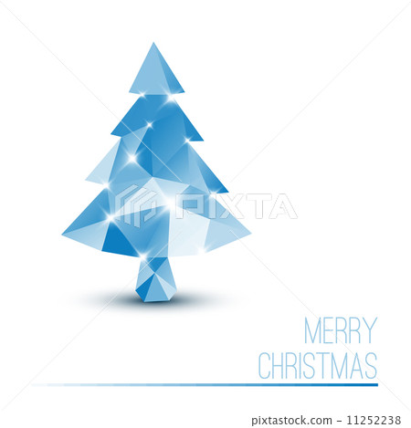 Vector card with abstract blue christmas tree - Stock Illustration ...