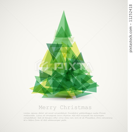 Vector card with abstract green christmas tree - Stock Illustration ...