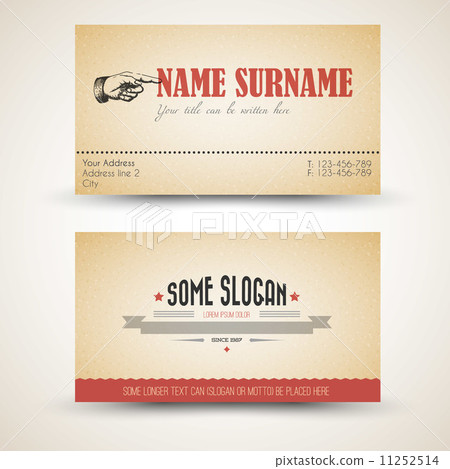 Vector old-style retro vintage business card template 11252514