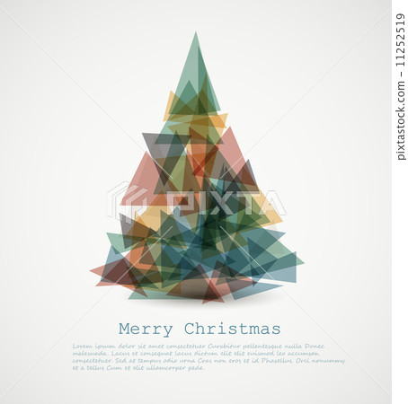 Vector card with abstract retro christmas tree - Stock Illustration ...