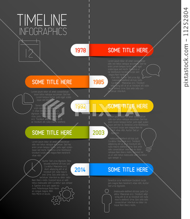 Infographic dark timeline report template with rounded labels Infographic dark timeline report template with rounded labels 11252804