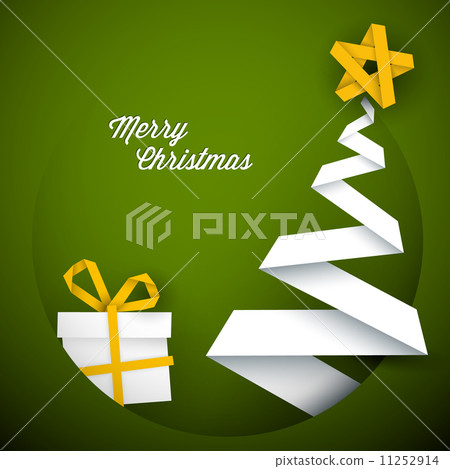 Simple vector green christmas card illustration - Stock Illustration ...