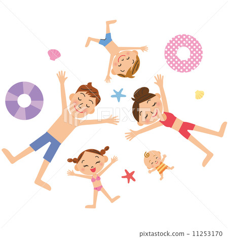 一個躺在泳衣的家庭 11253170