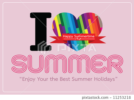 I love Summer concept  idea design card 11253218