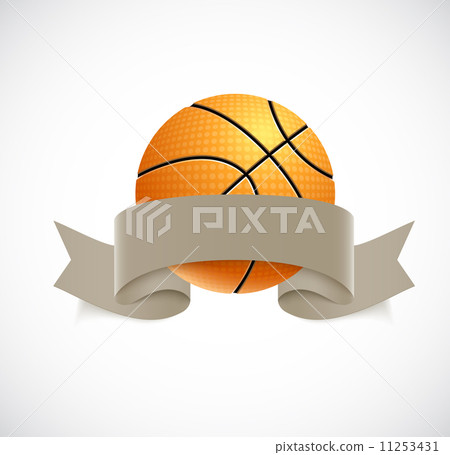 Basketball with brown ribbon - Stock Illustration [11253431] - PIXTA