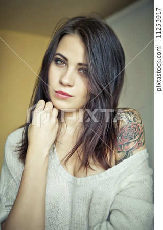 attractive girl with tattoo 11253917