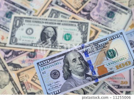 100 dollar bill and US dollar bill 11255006