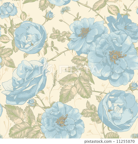 Beautiful Vintage Seamless Roses Background - Stock Illustration ...