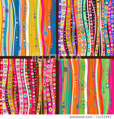 Set of four colourful line background Set of four colourful line background 11255943