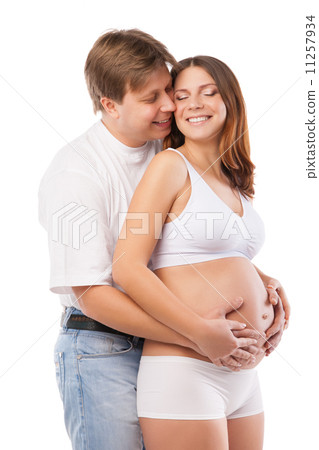 Young couple pregnant mother and happy father 11257934