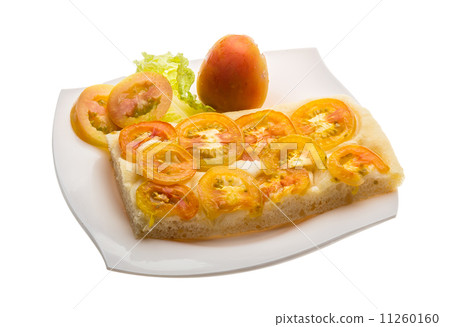 Pizza with sliced tomato Pizza with sliced tomato 11260160
