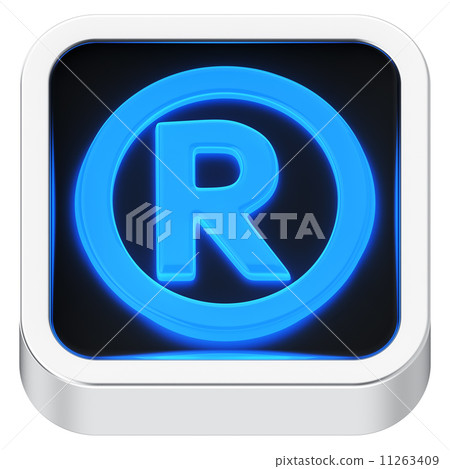 Registered sign luminous icon 11263409