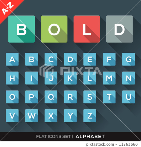 A-Z Alphabet Flat Icons Set A-Z Alphabet Flat Icons Set 11263660