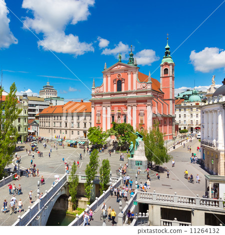 Preseren square, Ljubljana, capital of Slovenia. Preseren square, Ljubljana, capital of Slovenia. 11264132