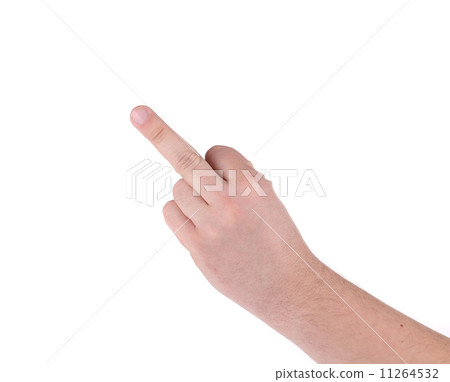 Hand shows middle finger. Hand shows middle finger. 11264532