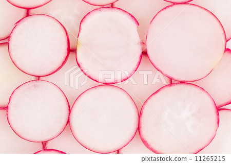 Close up of radish slices. 11265215